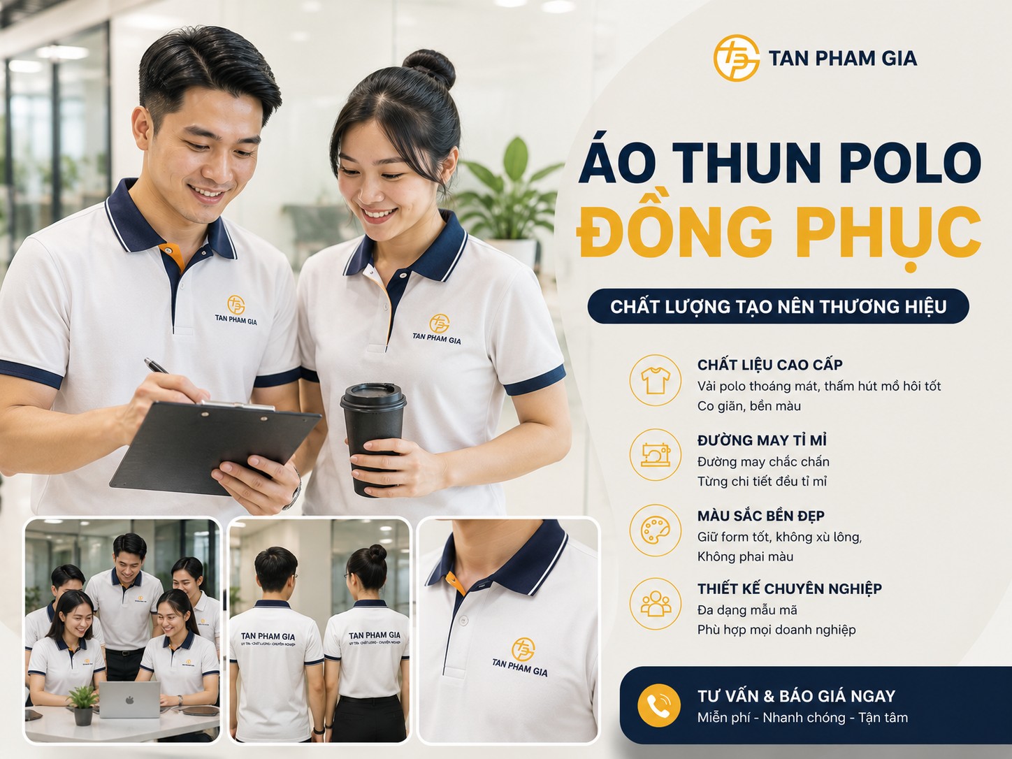 Áo Polo Đồng Phục May Theo Yêu Cầu Cho Doanh Nghiệp
