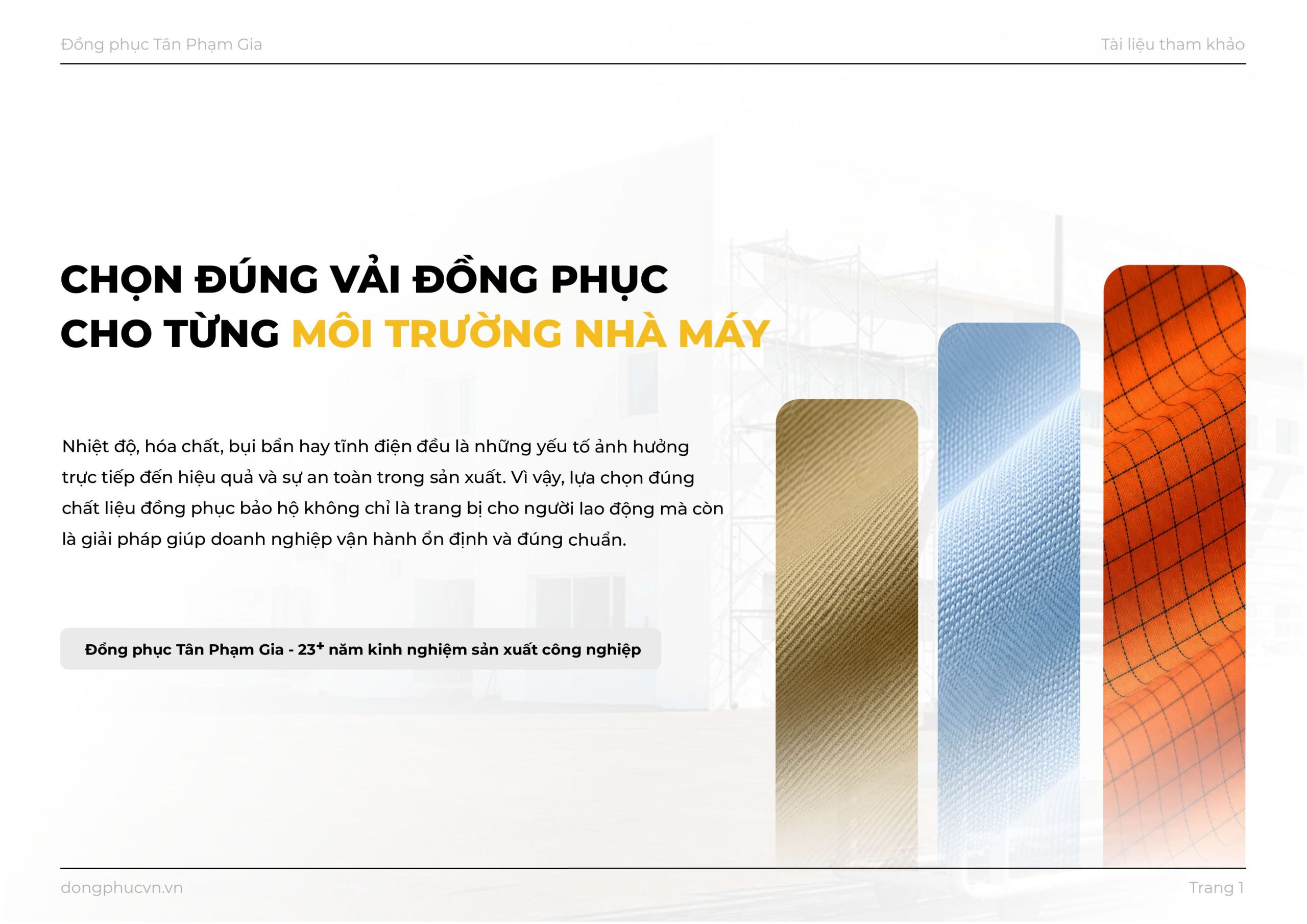 Bìa tài liệu Chất Liệu Vải Chuyên Biệt Cho Môi Trường Nhà Máy