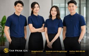 Mẫu áo phông đồng phục polo cổ liền