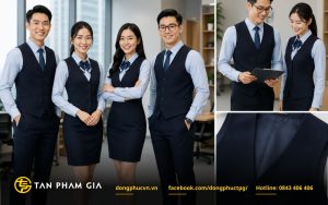 Mẫu đồng phục gile công sở tăng tính đồng nhất