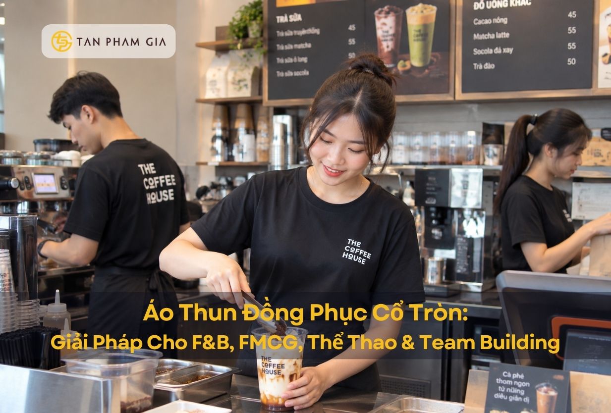 Áo thun đồng phục cổ tròn đặt may số lượng lớn
