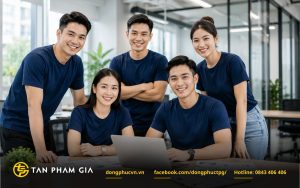 Áo thun đồng phục cổ tròn phong cách trẻ trung