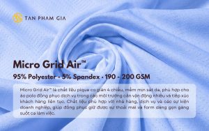 Chi tiết sợi vải dệt trên vải Micro Grid Air™