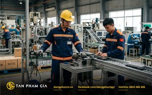 Mẫu áo đồng phục bảo hộ lao động cho công nhân sản xuất