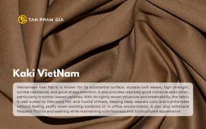 Vietnamese kaki fabric details