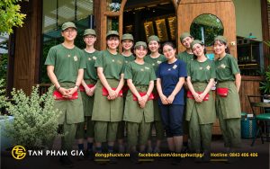 Áo thun cổ tròn quán cafe trẻ trung, năng động