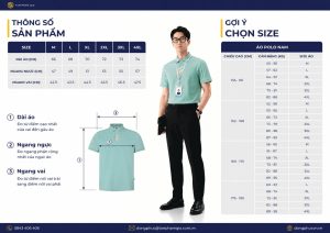 Bảng size áo polo đồng phục nam