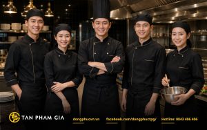 Hotel kitchen staff uniforms made from heavyweight cotton