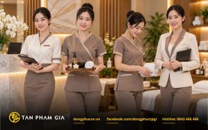 Đồng phục nhân viên Spa giúp khách hàng nhận biết từng vị trí nhân sự