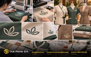 In và thêu logo chuyên nghiệp giúp hoàn thiện nhận diện trên đồng phục Spa