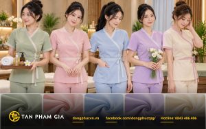 Nhóm màu pastel cho đồng phục nhân viên Spa