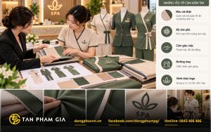 Tiến hành duyệt vải và sản phẩm mẫu cho đồng phục nhân viên Spa