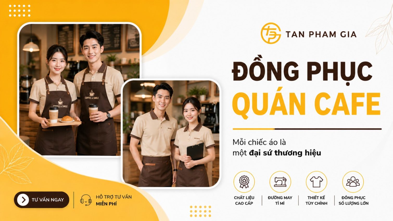 Đồng phục quán cafe đẹp được doanh nghiệp ưa chuộng
