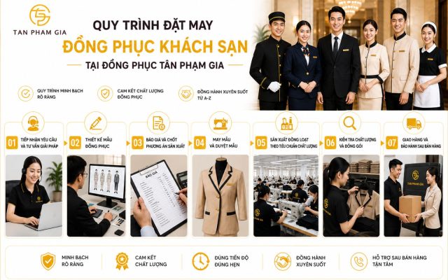 Quy trình đặt may đồng phục khách sạn cho doanh nghiệp tại Đồng Phục Tân Phạm Gia
