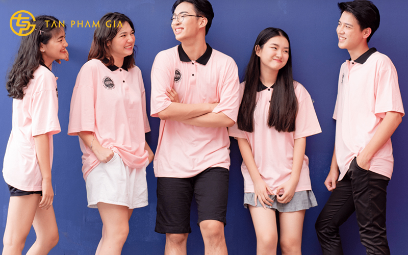 áo nhóm màu hồng
