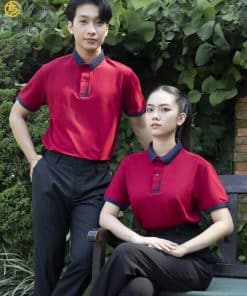 áo thun đồng phục màu đỏ đô