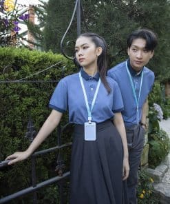 áo thun đồng phục màu xanh tím