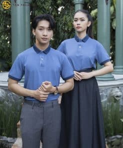 áo thun đồng phục màu xanh tím