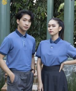 áo thun đồng phục màu xanh tím
