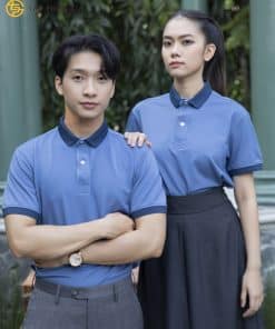 áo thun đồng phục màu xanh tím