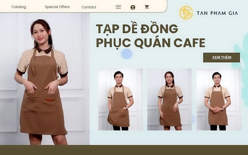 Tạp dề đồng phục quán cafe