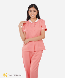 Đồng phục spa màu cam hồng