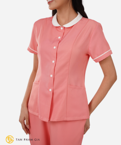 Đồng phục spa màu cam hồng