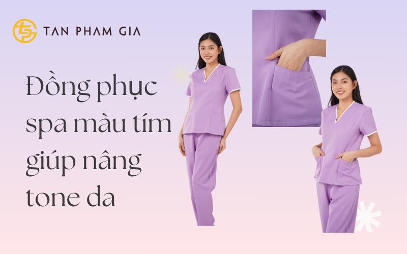 Đồng phục spa màu tím Đồng phục spa màu tím