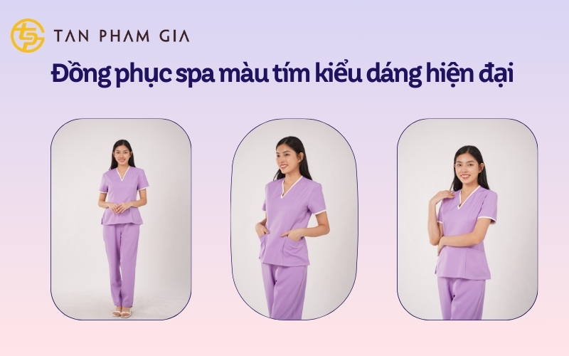 Đồng phục spa màu tím Đồng phục spa màu tím