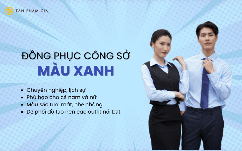 Đồng phục công sở màu xanh Đồng phục công sở màu xanh