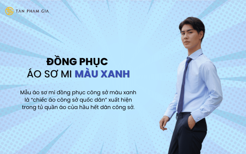 Đồng phục công sở màu xanh