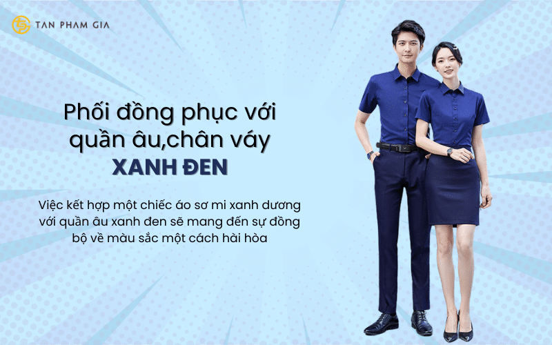 Đồng phục công sở màu xanh Đồng phục công sở màu xanh