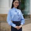Đồng phục sơ mi nữ màu xanh biển