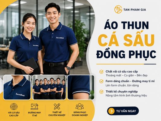 Áo thun cá sấu đồng phục may theo yêu cầu số lượng lớn cho doanh nghiệp