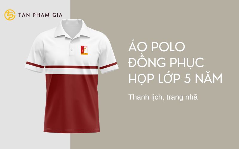 Áo polo đồng phục họp lớp 5 năm