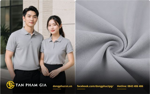 Mẫu áo đồng phục polo vải Mắt Chim (Birdseye)