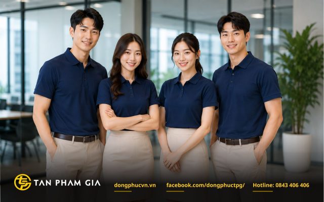 Mẫu áo phông đồng phục polo tay ngắn