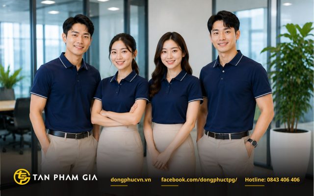 Mẫu áo thun polo đồng phục bo tay dệt kim