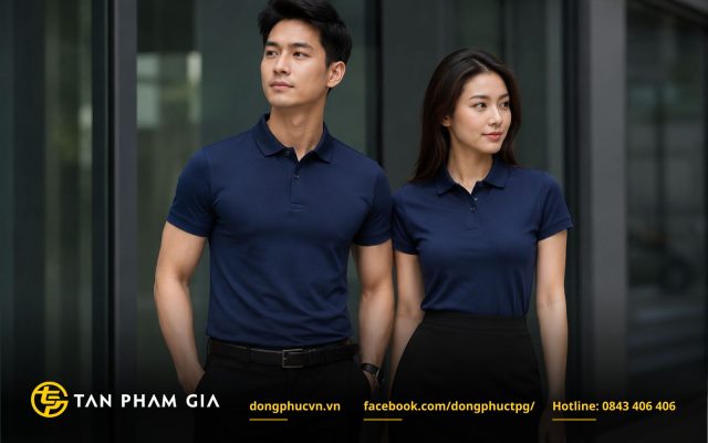 Mẫu áo thun polo đồng phục dáng ôm sát (Slim-fit)