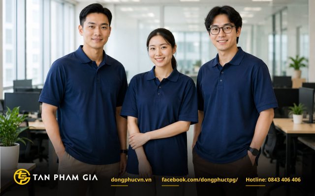 Mẫu áo thun polo đồng phục dáng suông rộng cổ điển (Classic-fit)