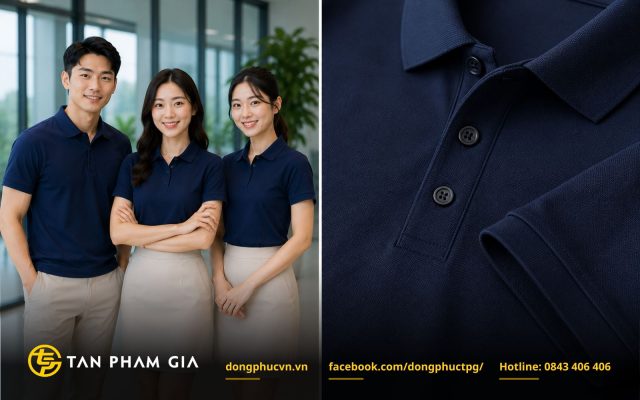 Mẫu áo thun polo đồng phục vải Cotton 100%
