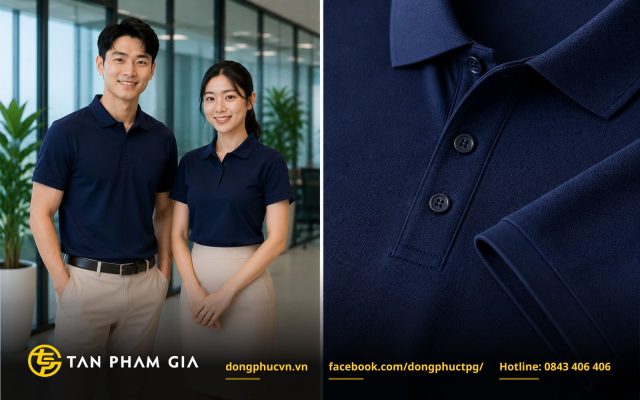 Mẫu áo thun polo đồng phục vải CVC (Cotton 65/35)