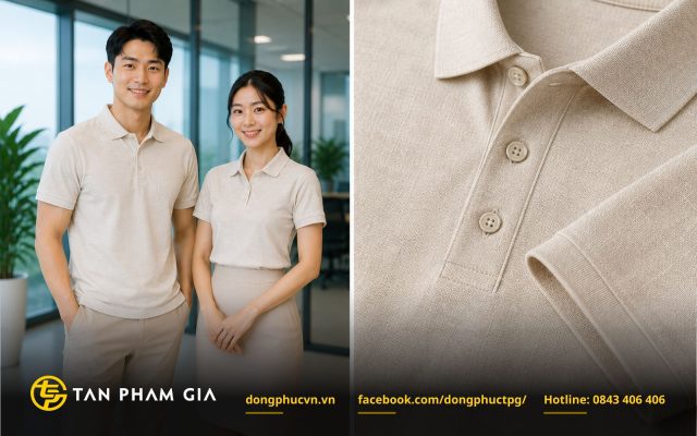 Mẫu áo thun polo đồng phục vải Linen (Vải lanh)