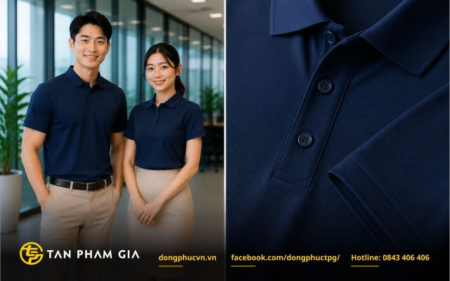 Mẫu áo thun polo đồng phục vải Polyester (PE)