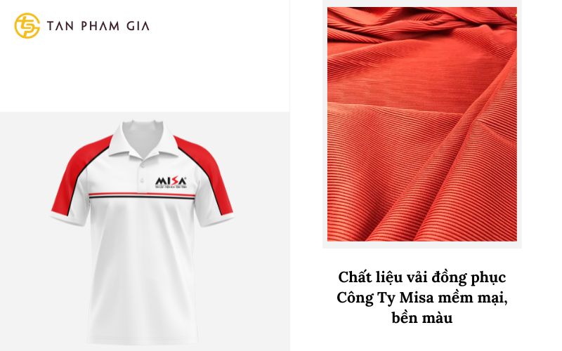 Chất liệu vải đồng phục Công Ty Misa mềm mại, bền màu