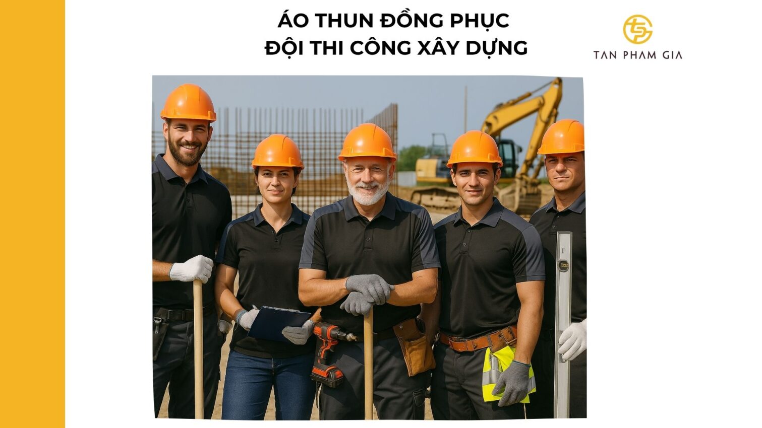 Mẫu Áo thun đồng phục cho Tổ đội thi công xây dựng