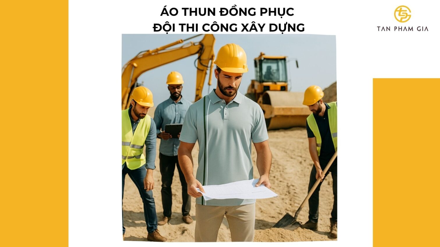 Mẫu Áo thun đồng phục cho Tổ đội thi công xây dựng