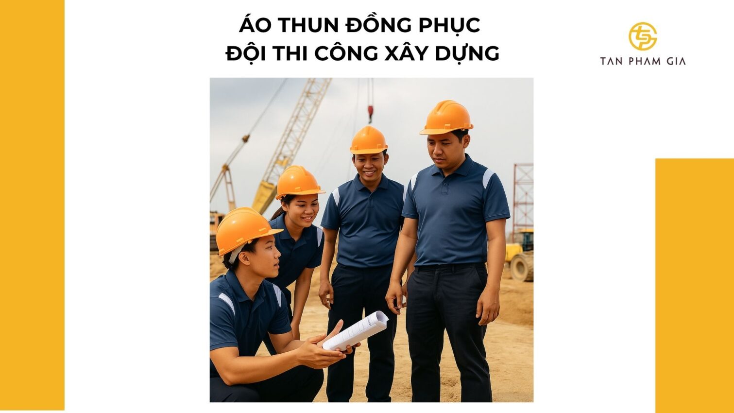 Mẫu Áo thun đồng phục cho Tổ đội thi công xây dựng