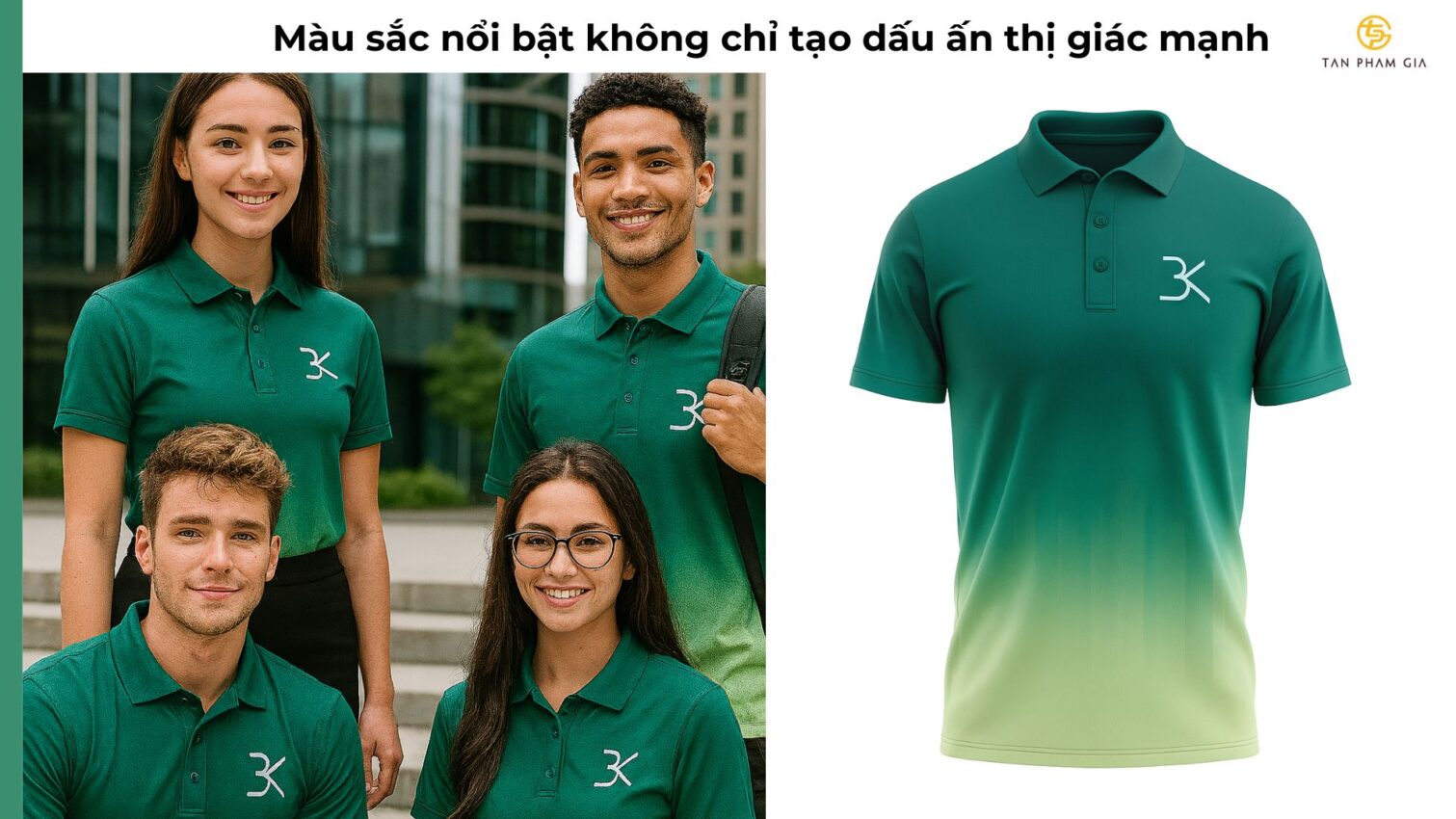 Mẫu áo thun đồng phục sắc màu phá cách cực trend