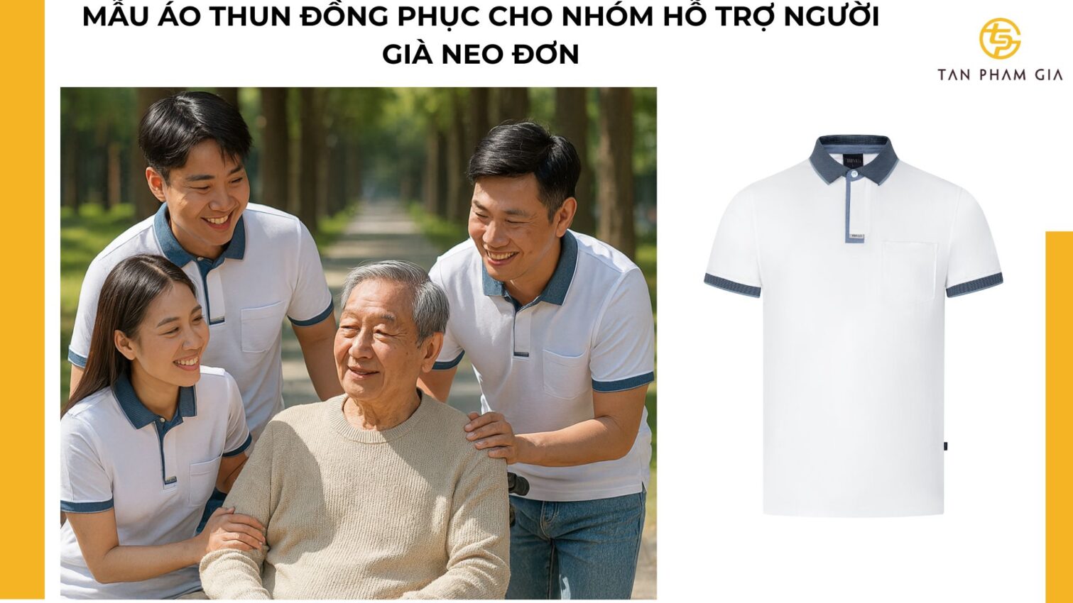 Mẫu áo thun đồng phục cho Nhóm hỗ trợ người già neo đơn